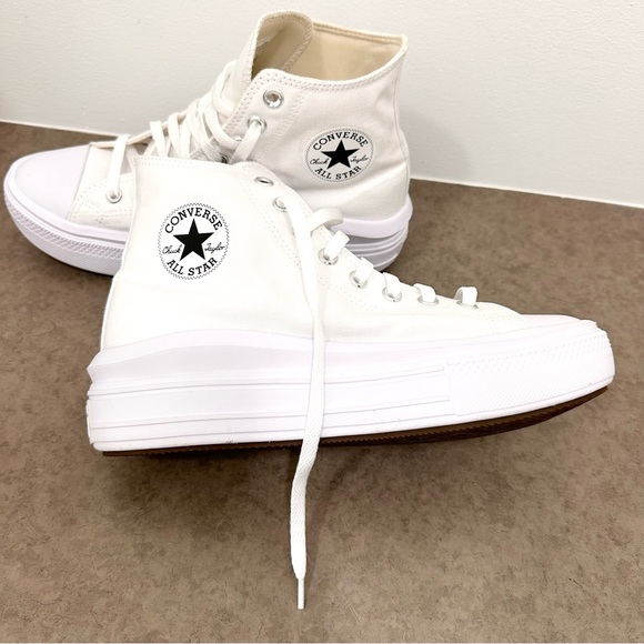 Converse Chuck Taylor All Star Move High Top Sneaker White Platform Woman’s 10 - Picture 7 of 14